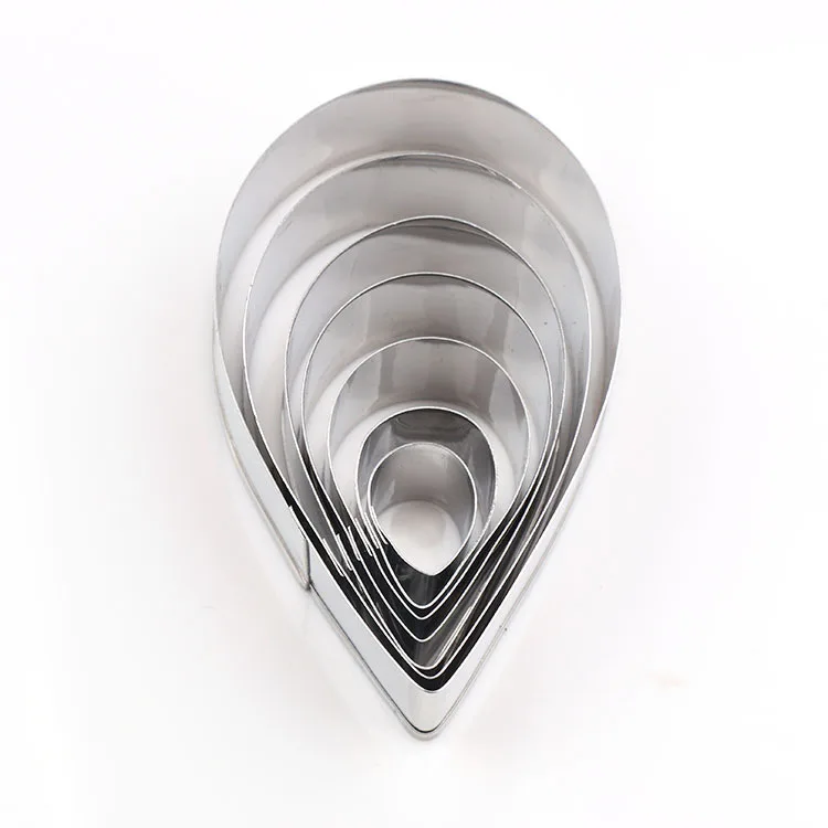 Food Grade 7 Pieces Set Baking Mold Tools Big Austin Rose Stainless Steel Flower Cookies Cutters for Kids Baking