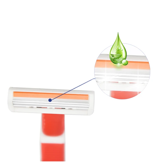 HW-B371DL high quality Stainless steel sharp blade triple 3 three blade disposable shaving razor