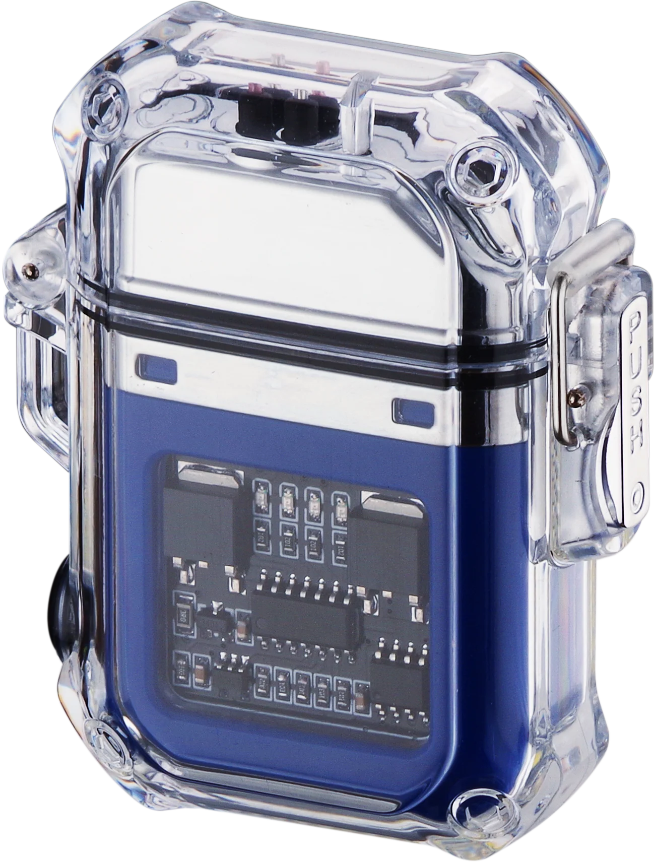 New design Mecha style rotary gyroscope+windproof double arc lighter with LED Battery Indicator