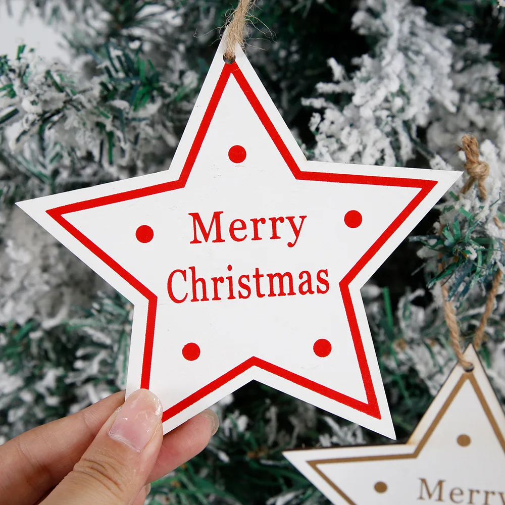 Xmas Wooden Tree Hanging Star board decorations DIY crafts supplies christmas