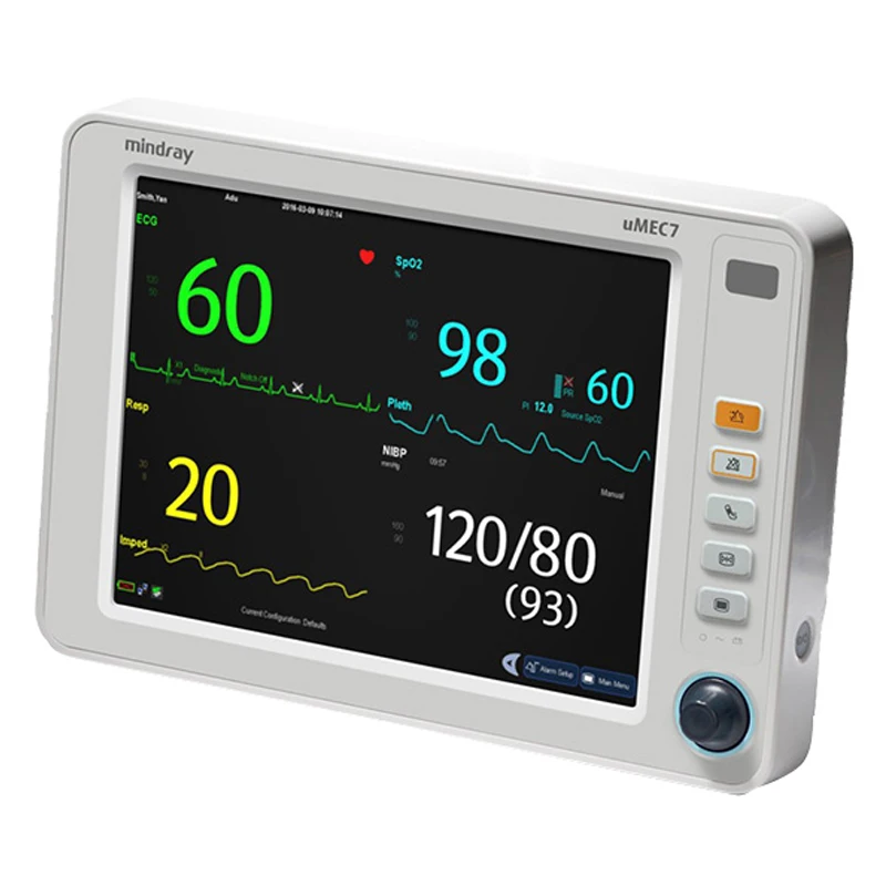 
Mindray uMEC7 standard configuration + recorder Non-touch screen 3 lead adult 12 inch monitor 