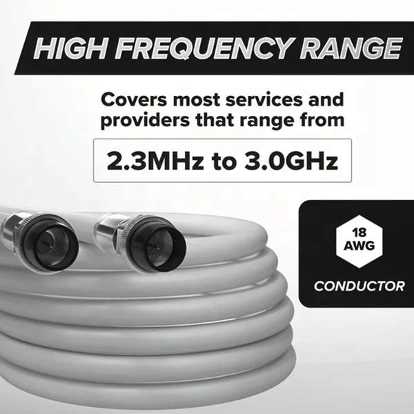 Flexible Rg6 Coaxial Cable For Tv F Type Push To Connect Coax Rg6 F Connector Male Type Crimp Rg58 Rg6 Rg59 Rg-6/U R