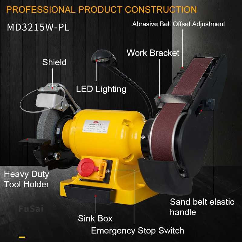 New Hot Sale 6' 501W 2956rmp MD3215W-PL Mini Electric Belt Disc Sander Wood Working Machine for Home DIY Use