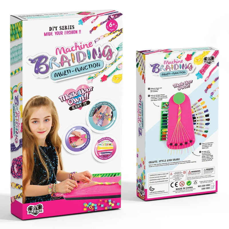 Children DIY Bracelet Making Crafts Accessories Kid Handmade Rope Weaving Beaded Toy