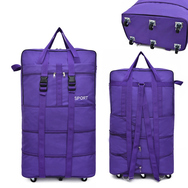 V233 Large Capacity Fashion Design Foldable Wheeled Valise 3 Piece Duffle Bag Duffel Trolley Luggage Bags Travel