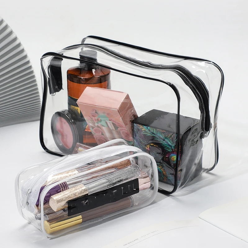 Waterproof Customized Pvc Fashion Clear Makeup Pouch Durable Zipper Pvc Cosmetic Bag