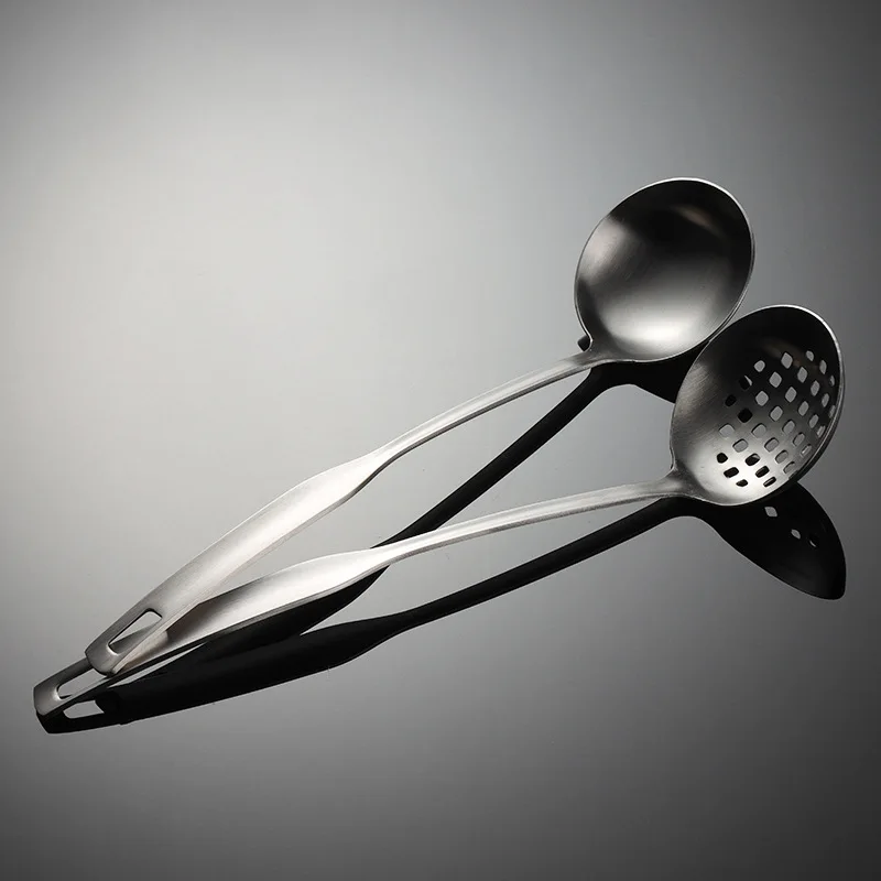 Matte Stainless Steel Cook Soup Ladle Spoon Spatula Set 4pcs Kitchen Tools Set Cooking Utensils