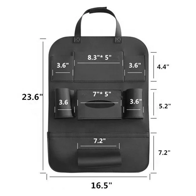 leather car organizer back seat toy organizer with tray
