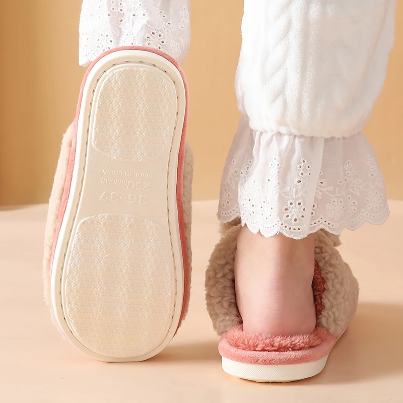 Factory Directly Wholesale Indoor plush Winter soft Fluffy Home Warm slides Slippers for women
