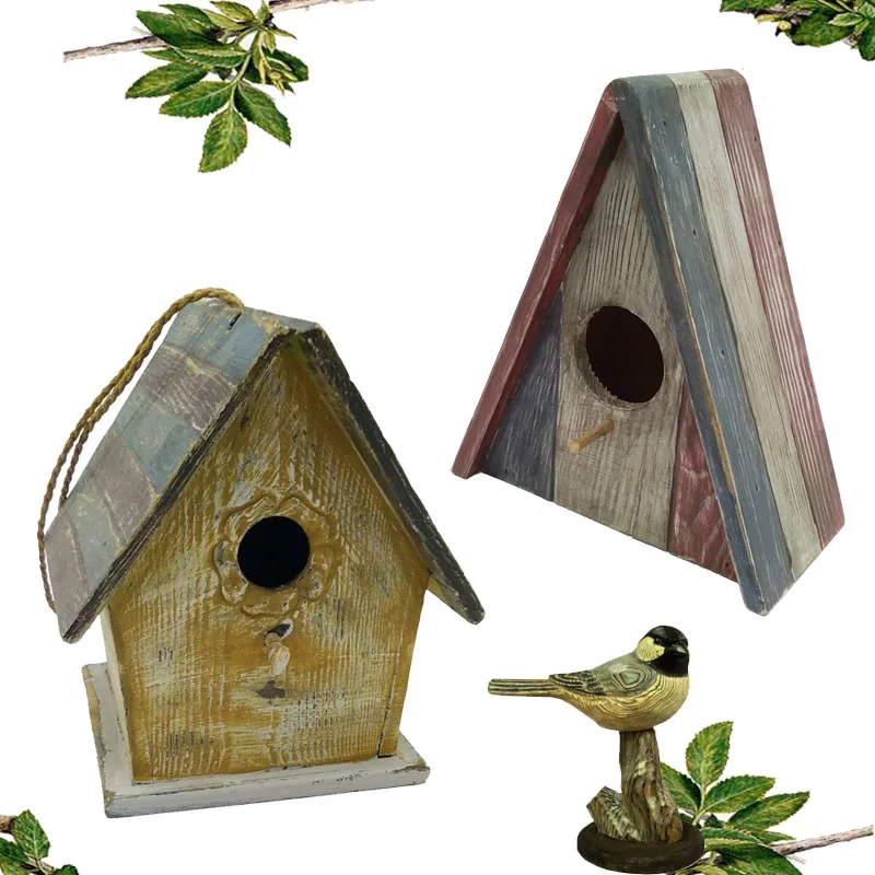 Manufacture Wholesale Wood Bird Nest Box Wooden Birdhouse Cages Wood Bird House