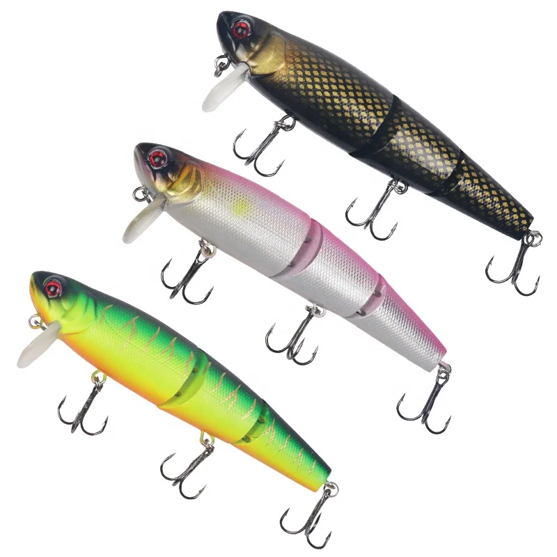 1 шт. приманка 3 секции Топ воды крюк Crankbait 11 5 см 20 5g Crazy воблеры шарнирные Minnow приманки для ловли