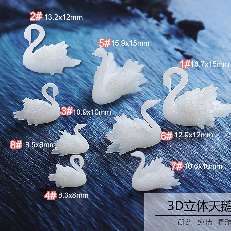 A42 3D cygnet hand DIY crystal drop glue mold accessories, 3D Swan fillings lake view Mini creative jewelry