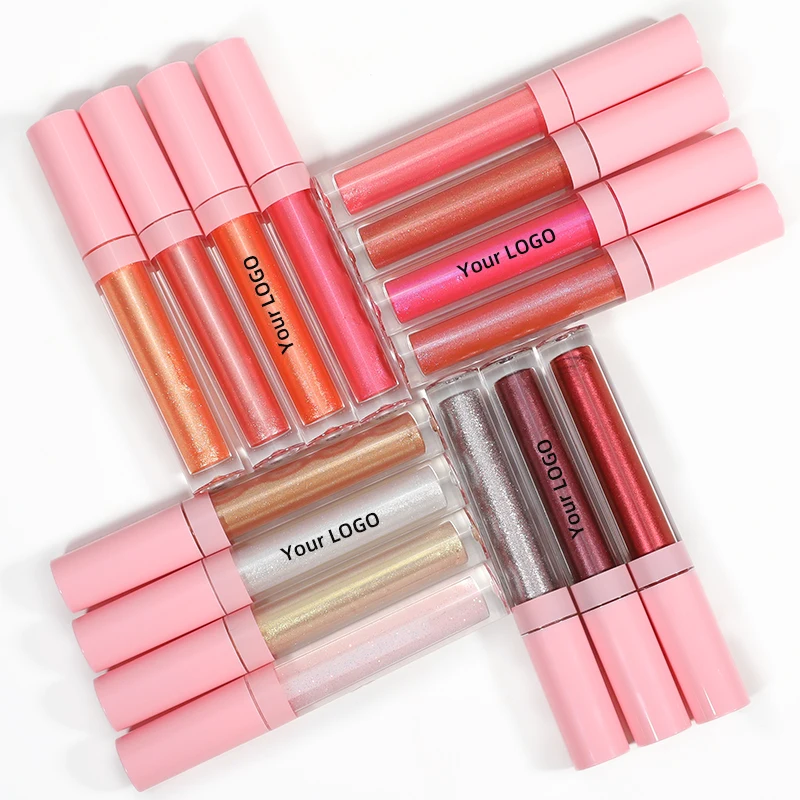 HEYUE Wholesale New Make Your Own Brand Private Label Nude Organic Clear Glossy Vegan Lipgloss