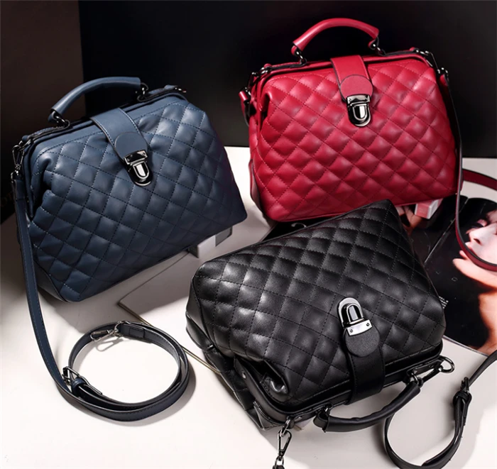 Hot sale euro america fashion latest black clip purse ladies bags handbag