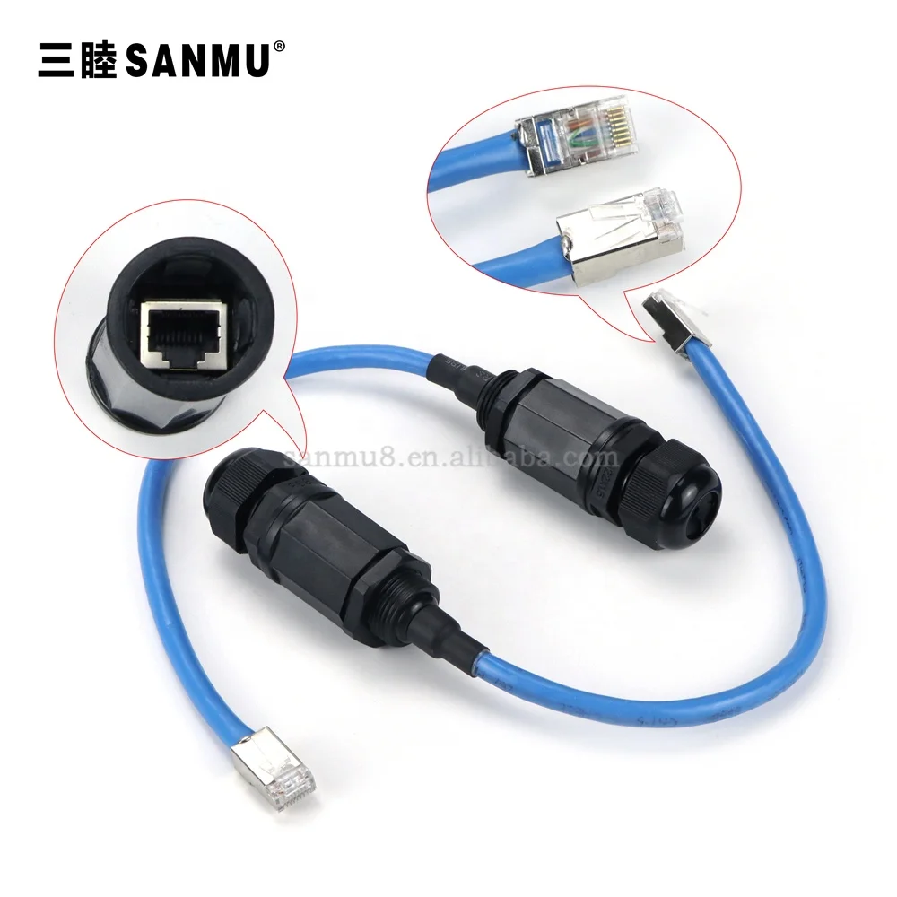 RJ45 Ethernet водонепроницаемый разъем 5/8-24 M20