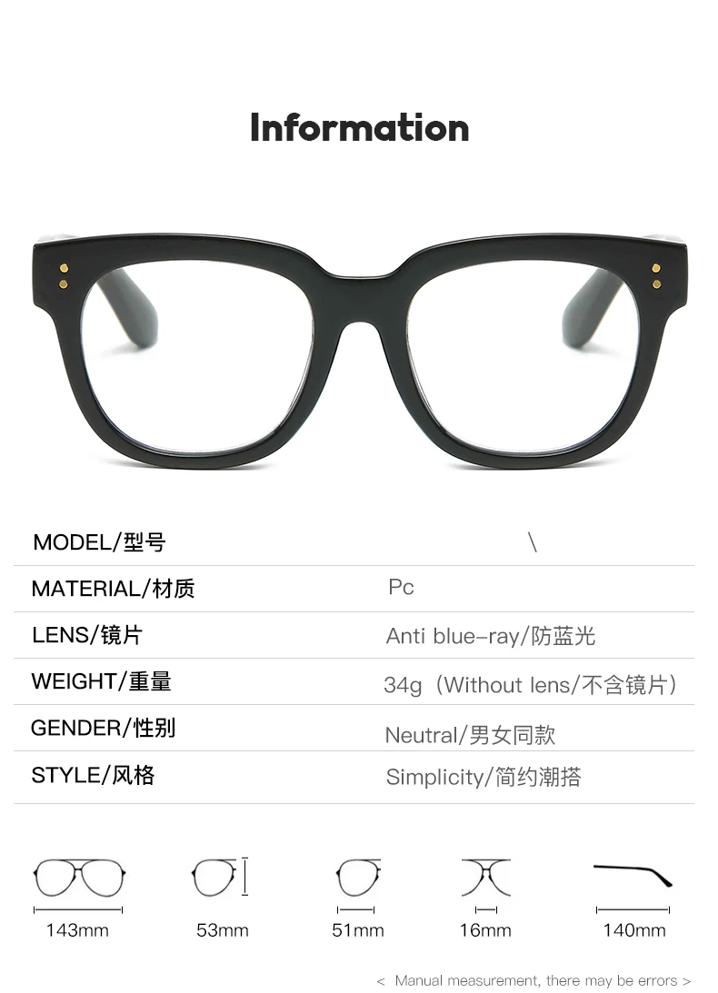 2128 Box Frame Anti-blue Presbyopic Glasses HD Presbyopic Cross-border Reading Glasses Retro Anti-radiation Presbyopic Glasses