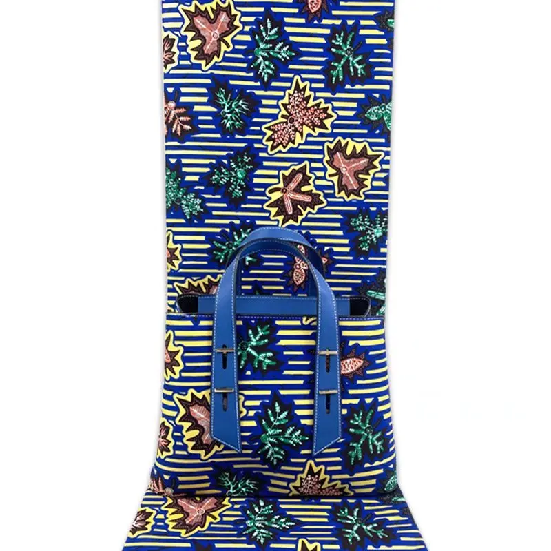 Sinya 2022 Best Price 100% Cotton Gold Wax African Wax Prints Fabric And Ankara Wax Bag Clutch Handbag