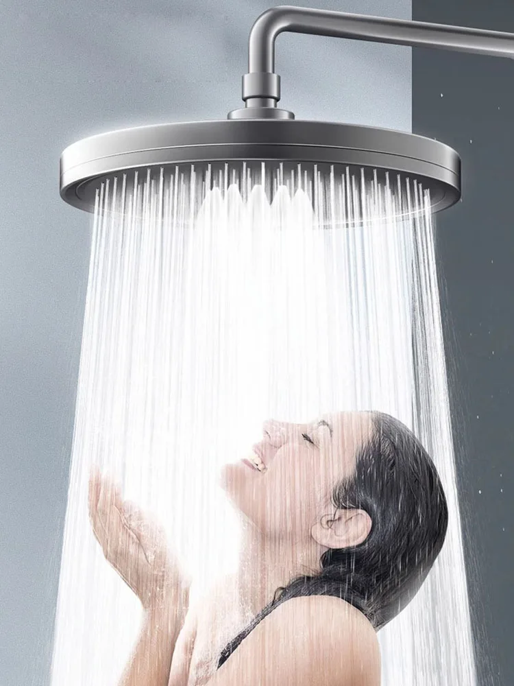 6 Modes Rainfall High Pressure Chrome Wall Mounted Single Functional Round ABS Rainfall Overhead Shower