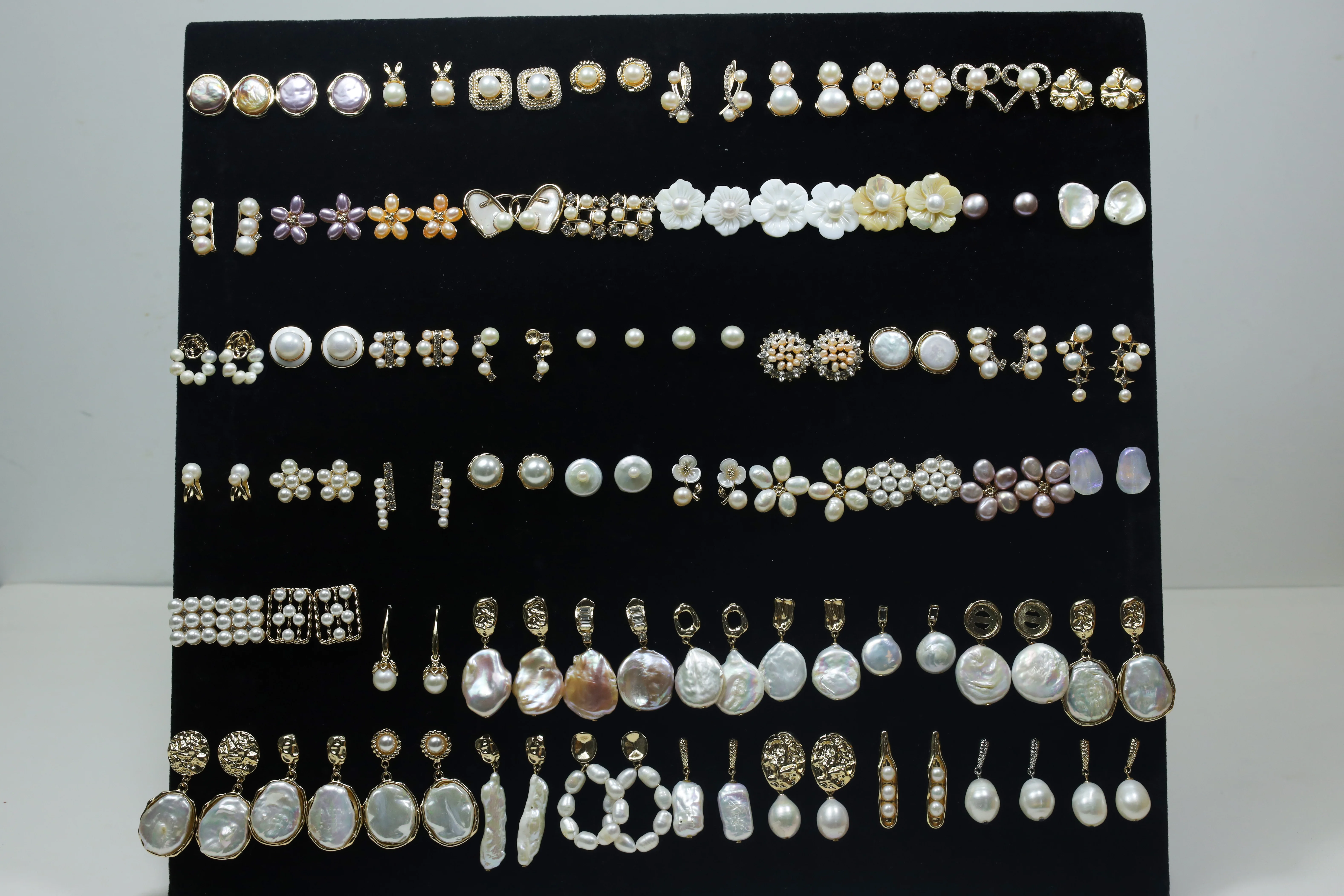 New jewelry designer wholesale gold plated fresh water wedding pearl earrings for women jewelry gift