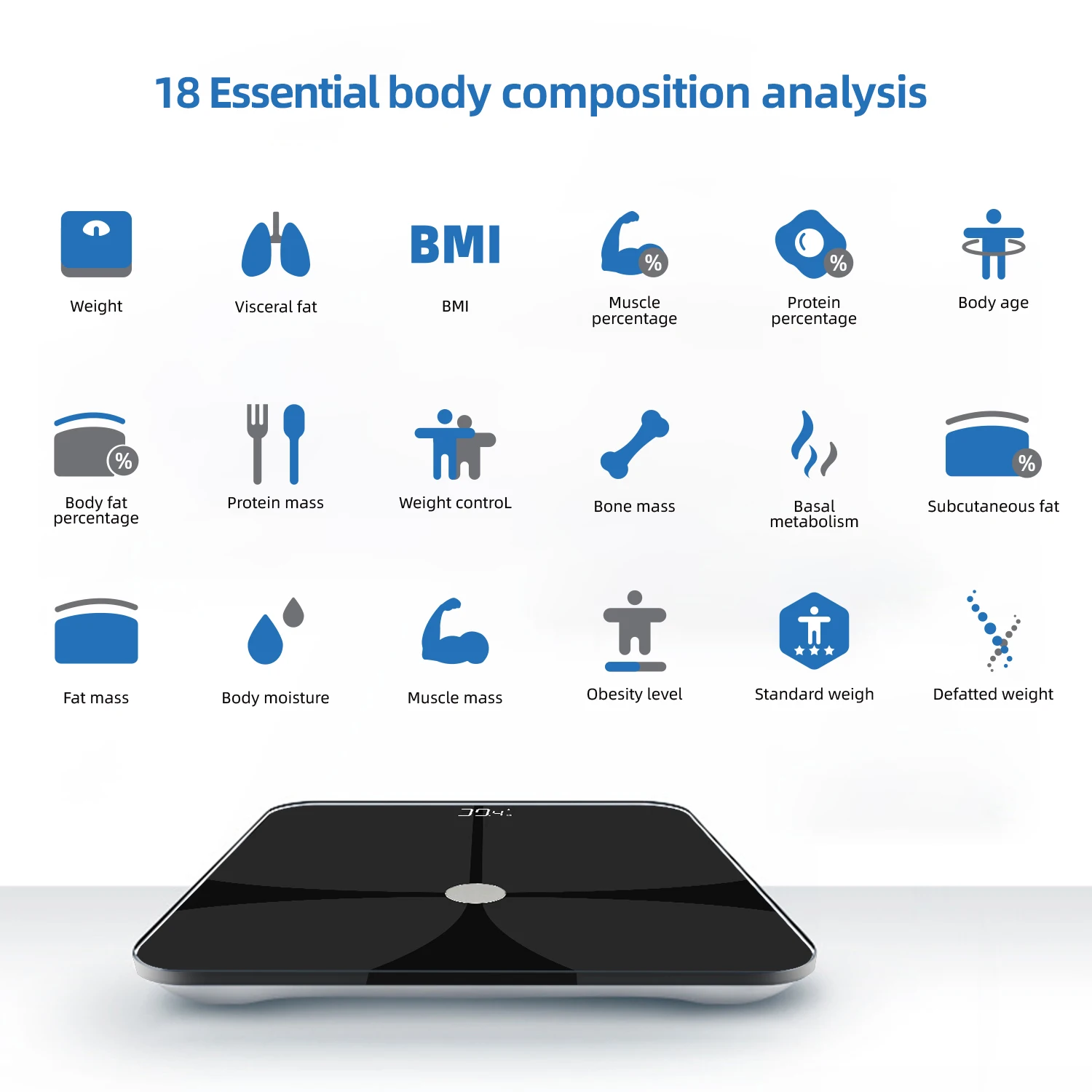 Led Display Electronic Digital Body Fat Scale Smart Bathroom Weight Scale Composition Connect Household Weighing Balance