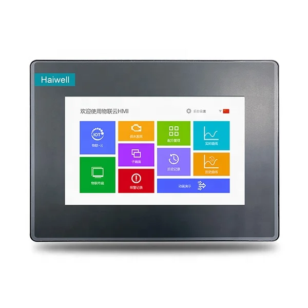 Haiwell 7 inch HMI Industrial Embedded Touch Screen Monitor DTU Hmi IOT Gateway All In 1