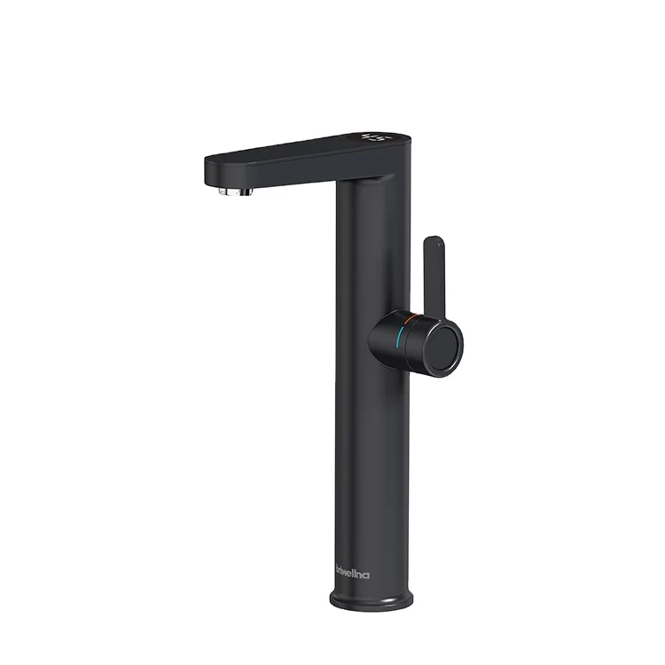 Briwellna 220V 3200W Bathroom High Electric Heating Faucet Instant Hot Water Faucet with Digital Temperature Display