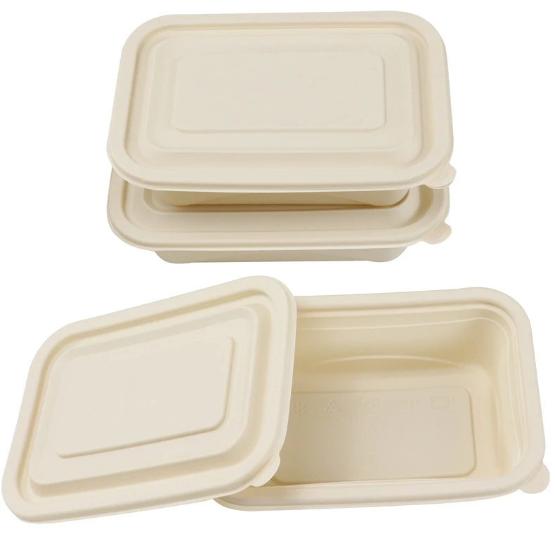 Disposable Food Containers Biodegradable Lunch Box For Take away Corn Starch Container Fast Meal Tray Bento Boxes