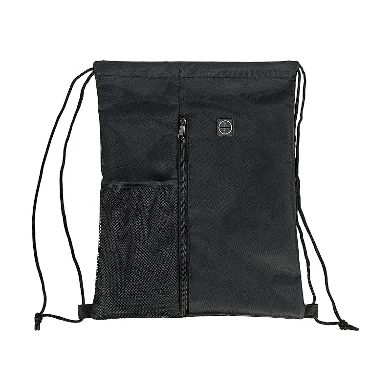 Рюкзак на шнурке 210D с передним карманом молнии