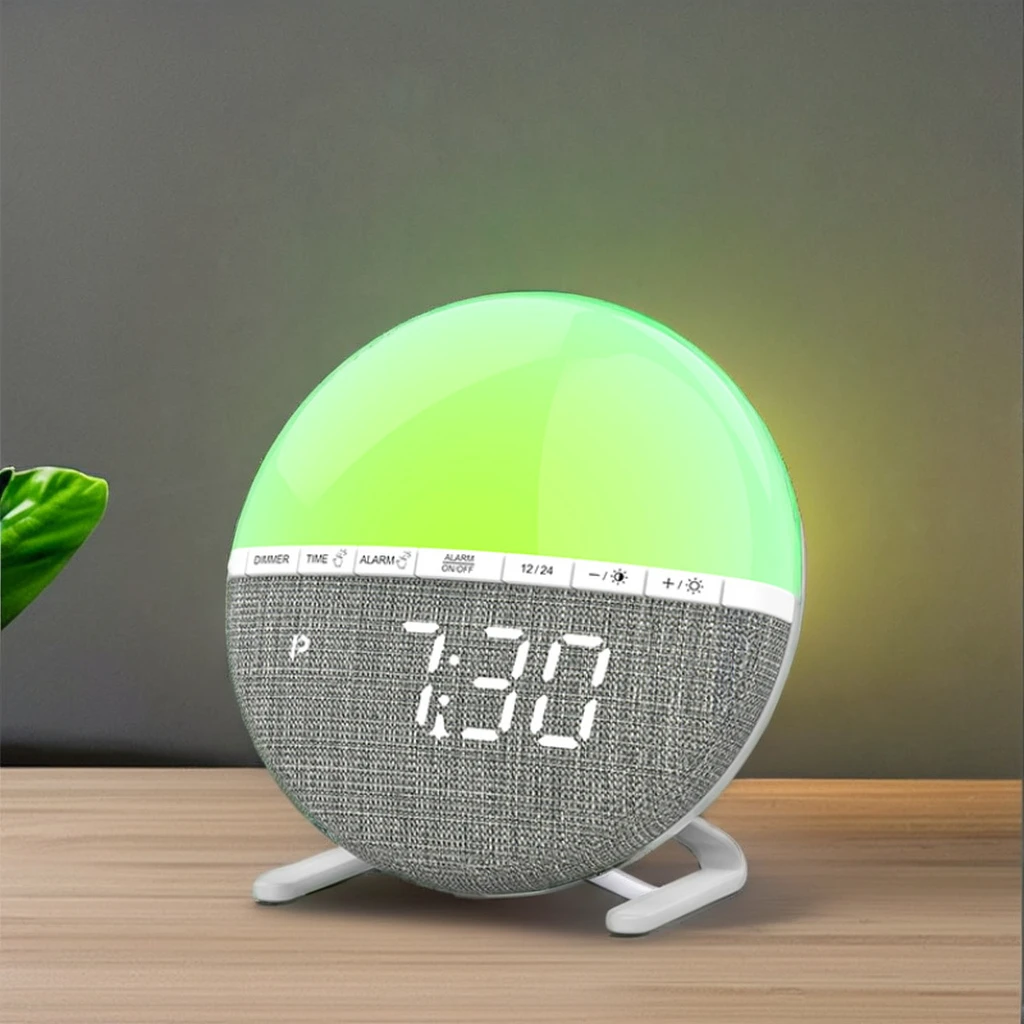 Hot Sale Simulated Sunrise Led Clock Colorful Light Wake Up Light Silent Intelligent Dedicated Light Alarm Clock Wake Up