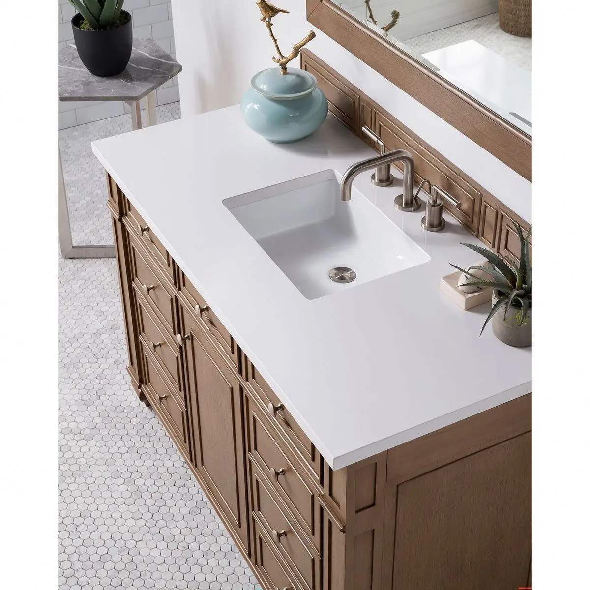 New Product Round Bath Vanity Wooden Panel Bathroom Cabinet With Mirror