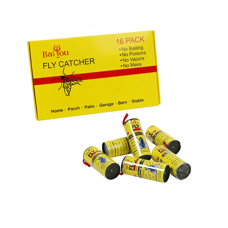 Latest Design Customized 4 Rolls Sticky Catch Flies Paper Flying Glue Trap Ribbon Disposable Fly Trap