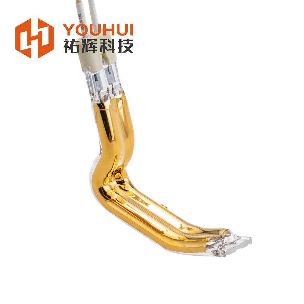 Short wave twin tube halogen lamp L-type Industrial oven equipment heating tubes