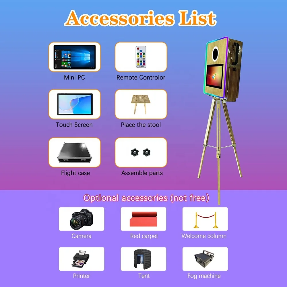 New Product 15.6 Inch Touch Screen DSLR Camera Photo Booth Party Selfie Photo Booth With LCD Screen