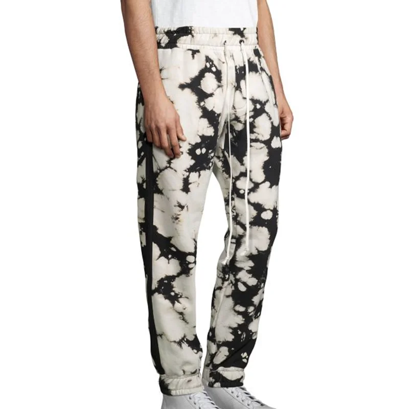 cotton acid wash tie dyed men long casual sweatpants track pants