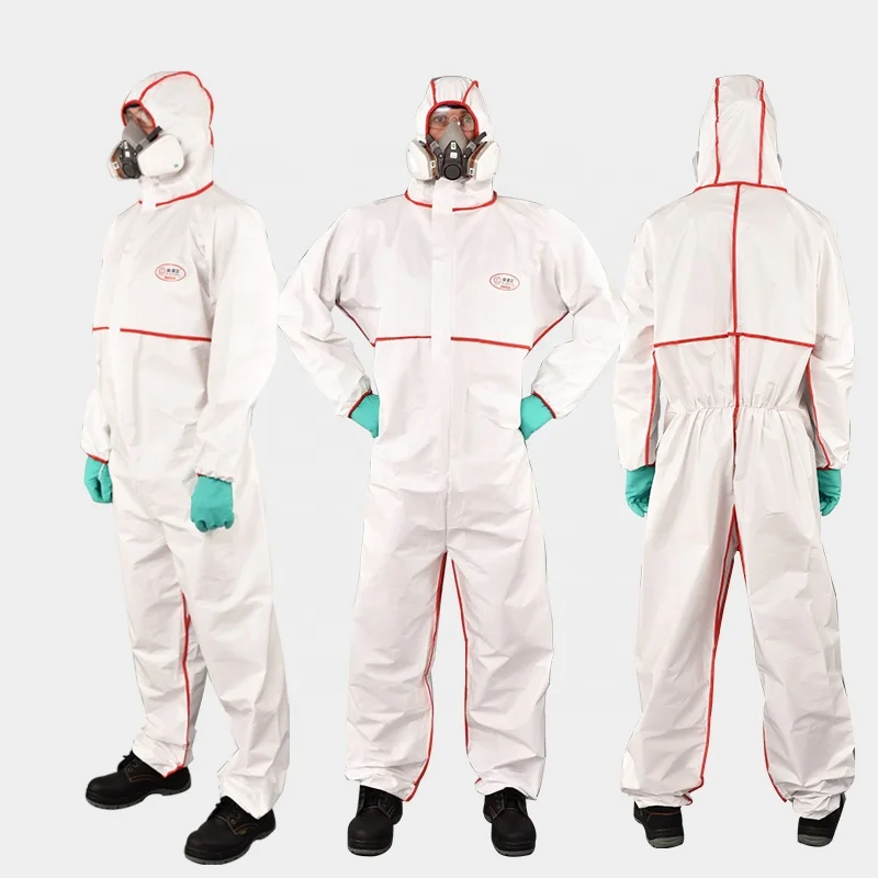 40% discount  CE Certified Type 5 6 Disposable Protective Coverall Overall Chemistry Disposable Coverall In Stock