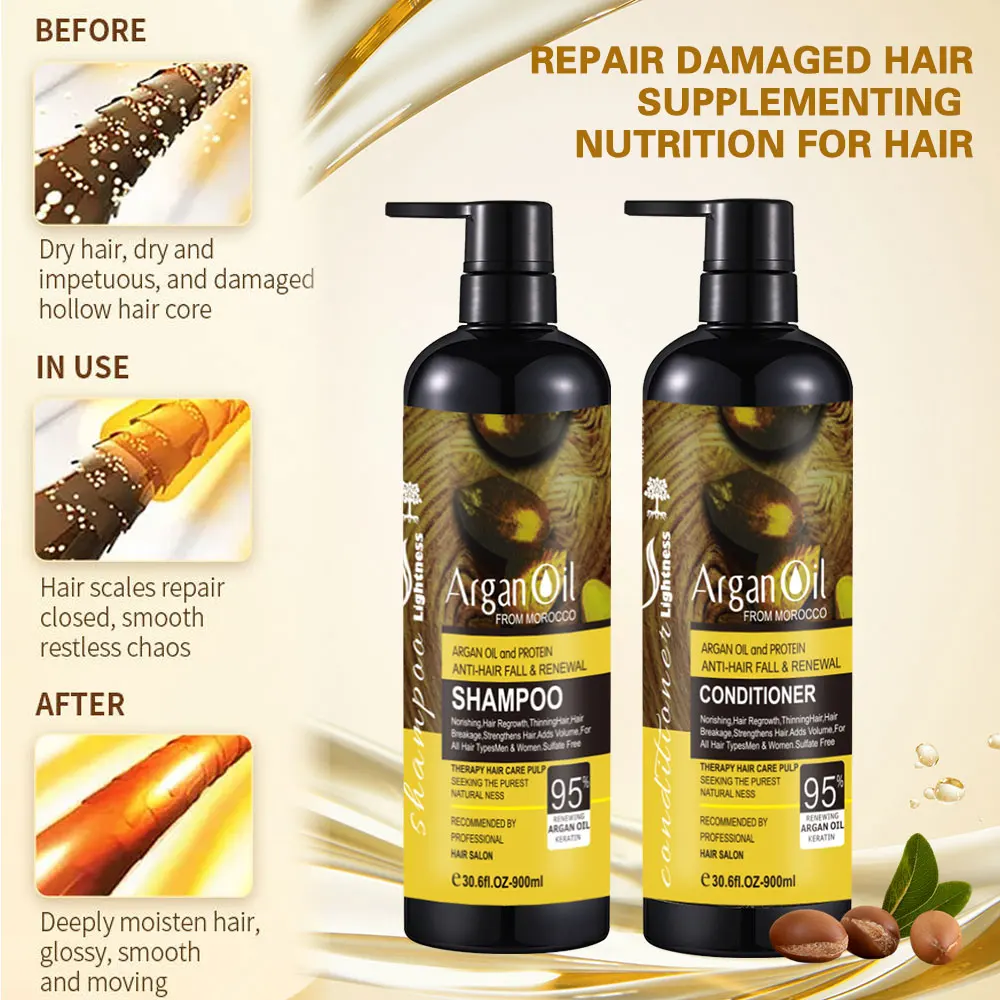 Hair Growth Shampoo Luxury Hair Care Set Products Organic  Protein Sulfate Free Argan Oil Keratin Mask And Conditioner