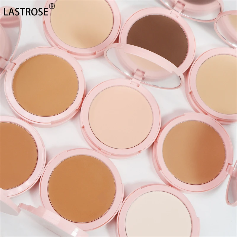 Private Label Full Coverage Waterproof Oil Control Pressed Powder Foundation Concealer Contour Vegan Makeup Pink Face Powder