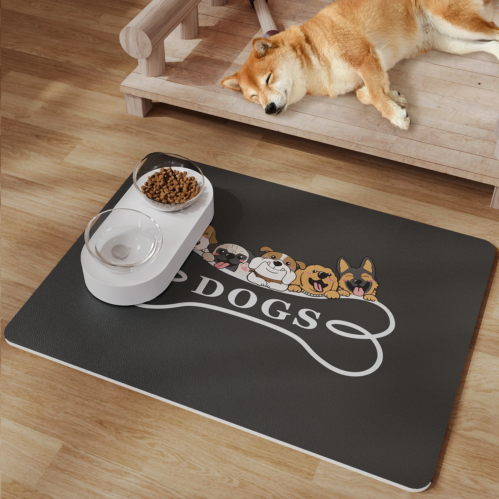 Hairless Custom Logo Antibacterial Pet Bed Anti-Slip Waterproof Training Pad Home Use Cooling Pet Bowl Feeding Food Mat