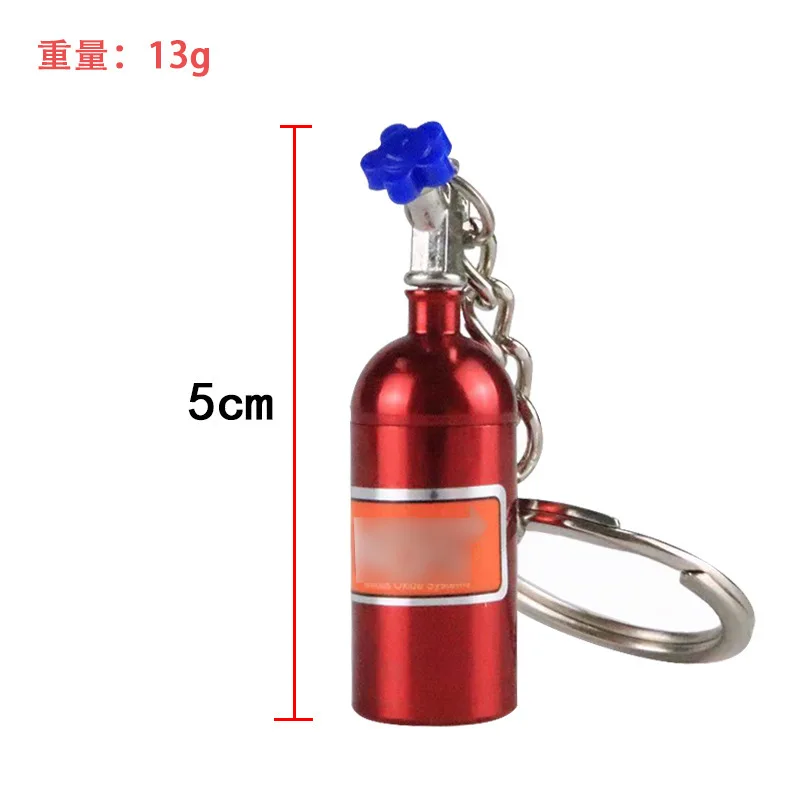 hot sale modified car NOS mini storage keychain NOS nitrogen bottle decoration keychain