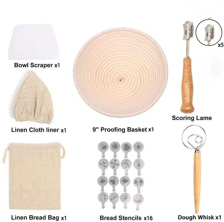 Wicker Banneton Lined Round 7 Inch Bread Prrofing Basket Reusable Sourdough Starter Buy Cover Cloth Making Utensils With Lid