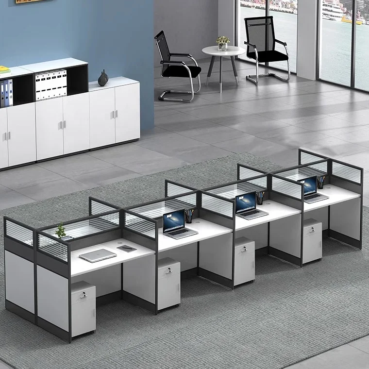Customized modern office workstation modular partition cubicle 2 4 6 persons office partition partition