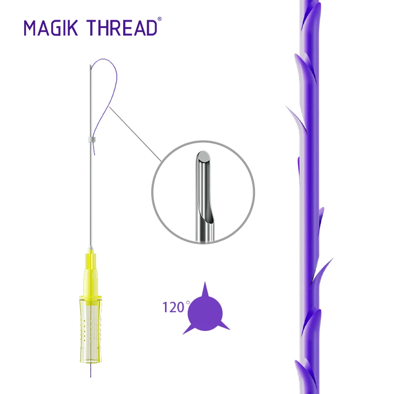 Magik Thread 3d cog pdo 19G 100mm cosmetic  pdo suture cara barb thread cog