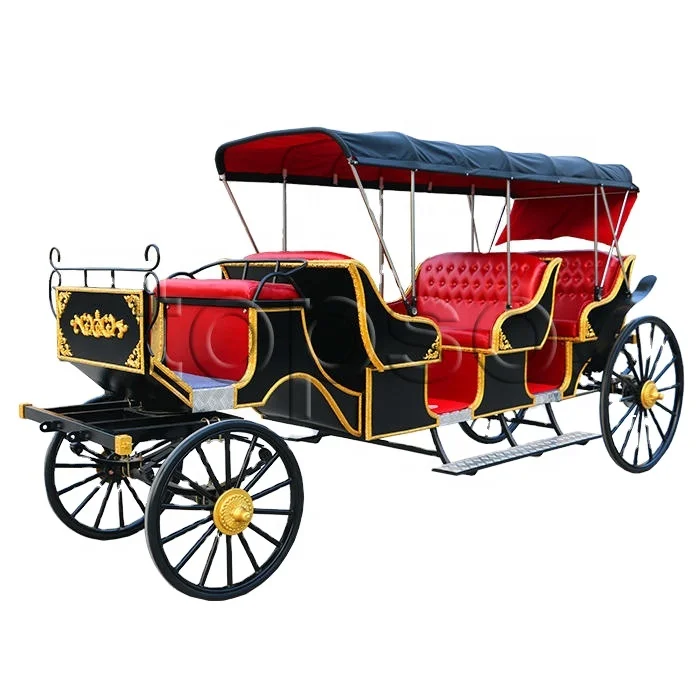3 row Sightseeing Horse Drawn Carriage For Sale/Horse Pulling Cart For Sale