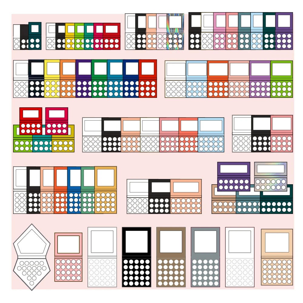 low moq round pan diy eyeshadow palette custom empty eyeshadow palette private label