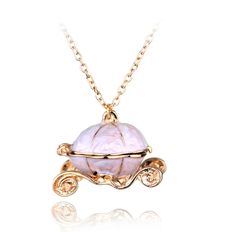 European&American Halloween Chain Fairy Tale World Magic Pumpkin Car Pendant Necklace