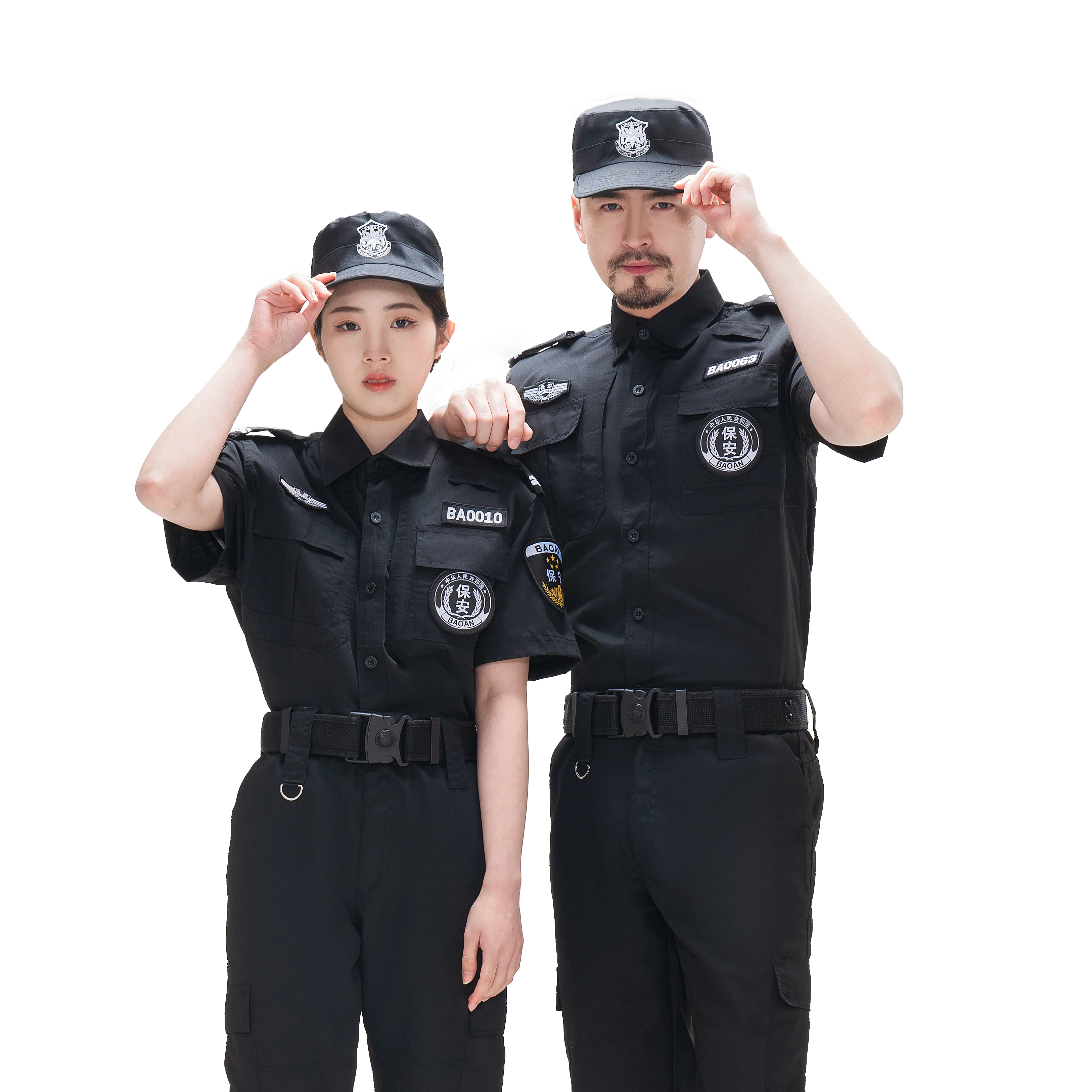 blue gray white bank national  airport tactical short sleeve polo shirt security guard uniform