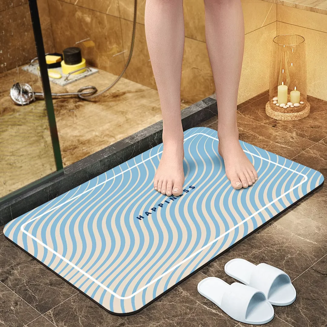 U-HOME Bedroom Living Room Child Bath Rug 4piece Quick Dry Kitchen Bathroom Mat Set Rubber Floor Mat