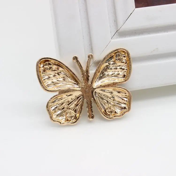 New style Metal Designer Shoes Decoration Butterfly gemstone crystal Croc Shoes Accessories Fit Hole Sandal Clog Charms for croc