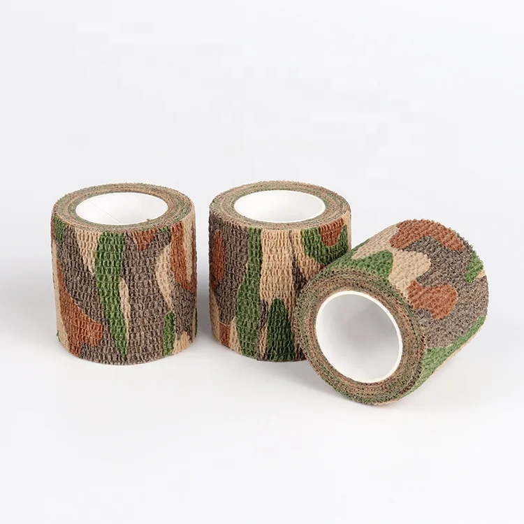 Colored Camouflage Printed Hand Tear Non-woven Elastic Cohesive Bandage for Camping Hunting