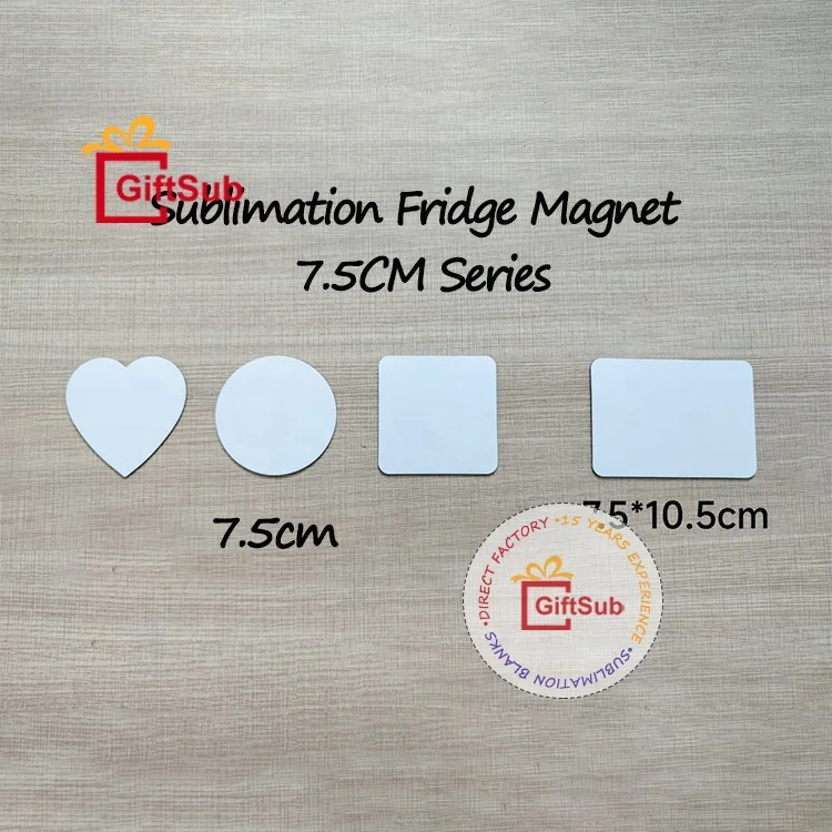 Personalized Gift Sublimation Fridge Magnet Blanks Custom DIY Refrigerator Magnets Decorative Round Rectangle Souvenir Magnet